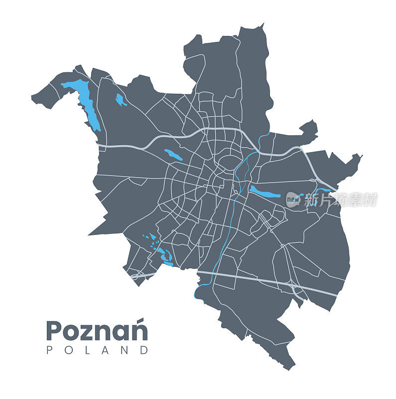Poznań, Poland - City map